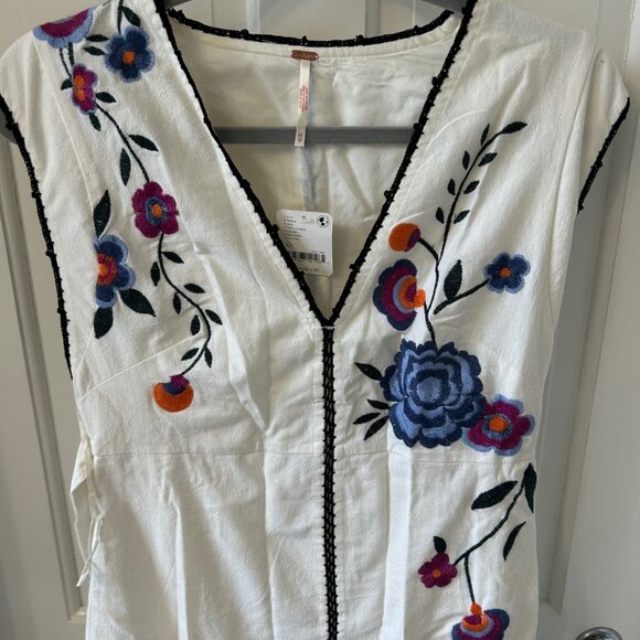 Free People Floral Embroidered Tie Waist Bo Dress - Picture 12 of 12